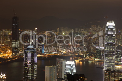 Skyline von Hongkong Kowloon bei Nacht