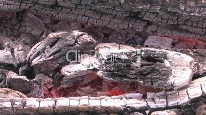 HD Sparks in open wood fire