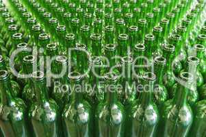 Green glass wine bottles