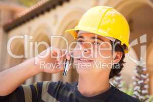 Handsome Hispanic Contractor with Hard Hat