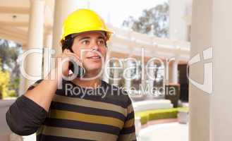Handsome Hispanic Contractor with Hard Hat