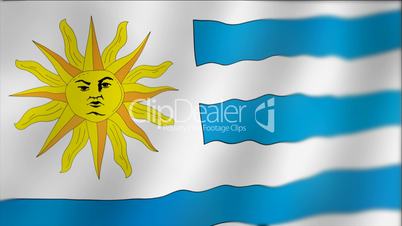 Uruguay - waving flag detail