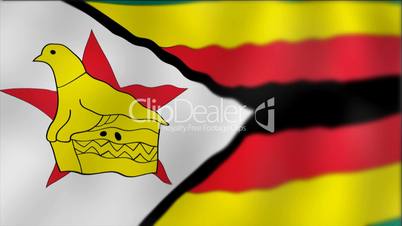Zimbabwe - waving flag detail