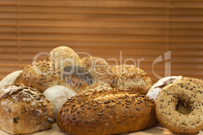 A Selection Of Rustic Wholemeal and Seeded Handmade Bread Loaves