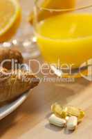 Healthy Continental Breakfast Croissant Orange Juice, Vitamin an