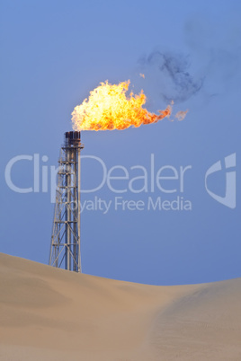 Gas Flaring In The Desert