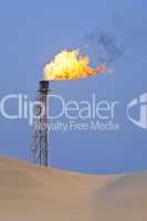 Gas Flaring In The Desert