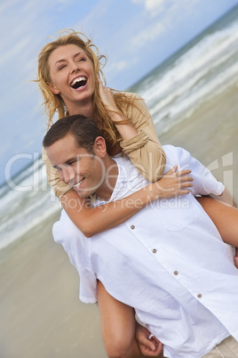 Man and Woman Couple Having Fun On A Beach