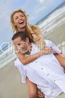 Man and Woman Couple Having Fun On A Beach