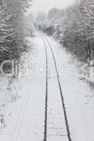 Snow Covered Railway Tracks