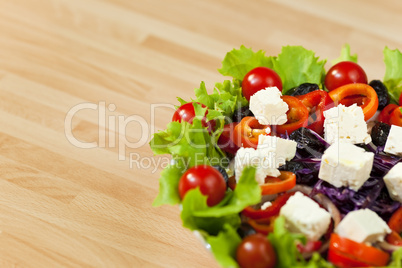 Fresh Salad With tomatoes Peppers Olives and Feta Cheese