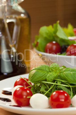 Tomato Mozarella Rocket Salad With Olive Oil and Balsmaic Vinega