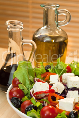 Fresh Feta Cheese Salad With Olive Oil and Balsamic Vinegar