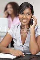 Beautiful Young Indian Asian Businesswoman On Cell Phone