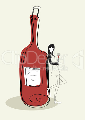 Woman with bottle