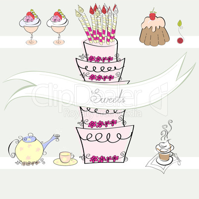 Stylized background with sweets