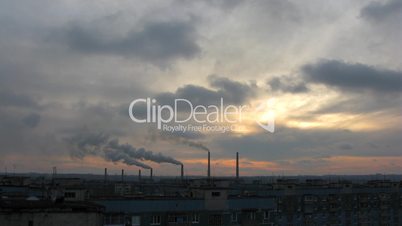 Time lapse clouds and industry