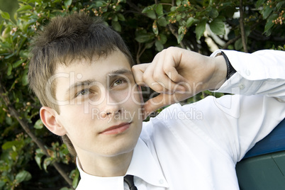 Guy in the park thinking