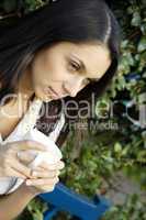 Teen drinking coffee