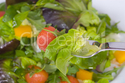 Gabel mit Salat