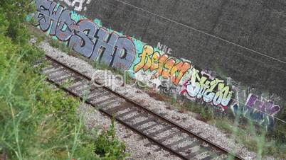 Train & Grafitti Wall