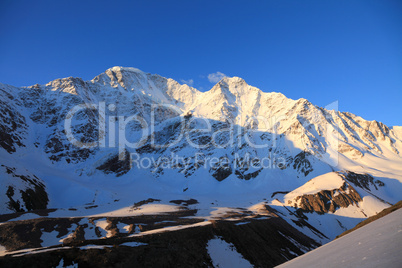 sunrise in the high mountains