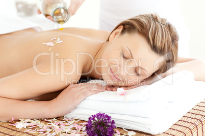 Relaxed woman having a Spa treatment