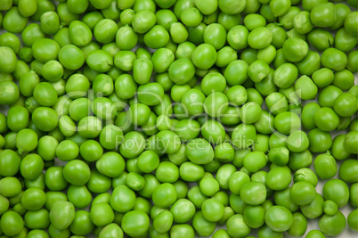 Background of green and round peas