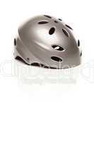 Silver Bike Helmet on White