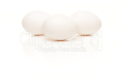 Three Eggs on White Background