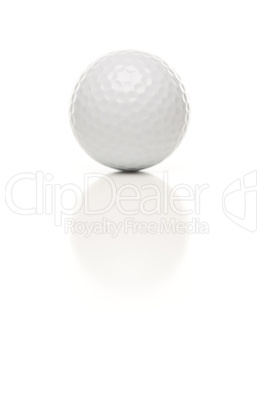 Single White Golf Ball on White