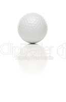 Single White Golf Ball on White