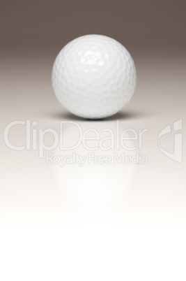 Single White Golf Ball on Gradated Background