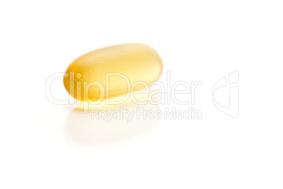 Omega 3 Fish Oil Supplement Capsule on White