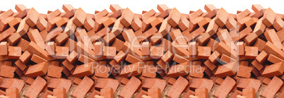 heap of red brick isolated