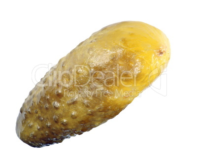 salted cucumber on white background