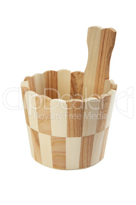 Wooden bucket for a bath