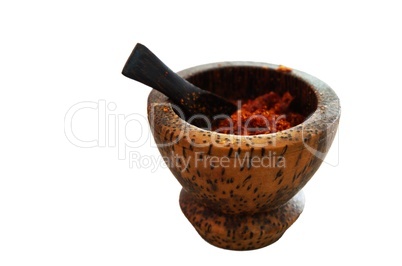 pepperbox with red hot chili pepper isolated on white