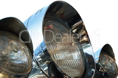 Chromed motorcycle headlights