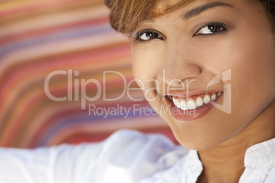 Beautiful Mixed Race Woman With Perfect Teeth and Smile