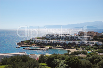 Beach area of luxury hotel, Crete, Greece
