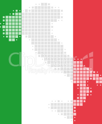 Karte und Fahne von Italien