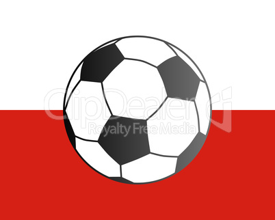 Fahne von Polen und Fußball