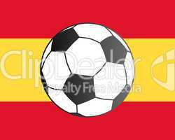 Fahne von Spanien und Fußball