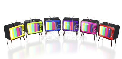 Colorful retro tv's