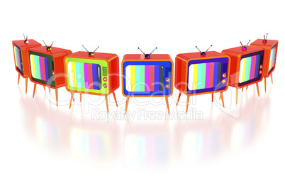 Orange retro tv's
