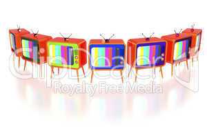 Orange retro tv's