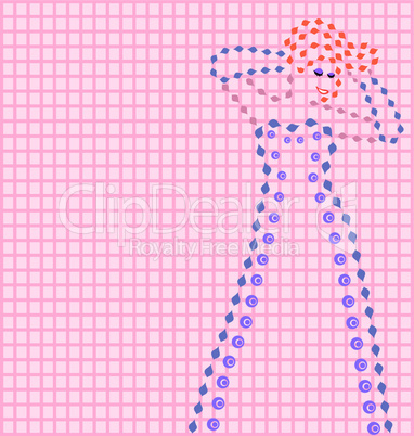 silhouette in pink sheet