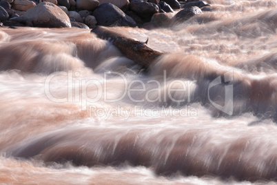 muddy rough mountain stream