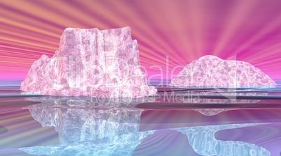 Surrealistic icebergs